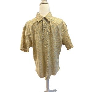 Bonobos  Men's Slim Fit Button Up Shirt Yellow Floral Stretch Short